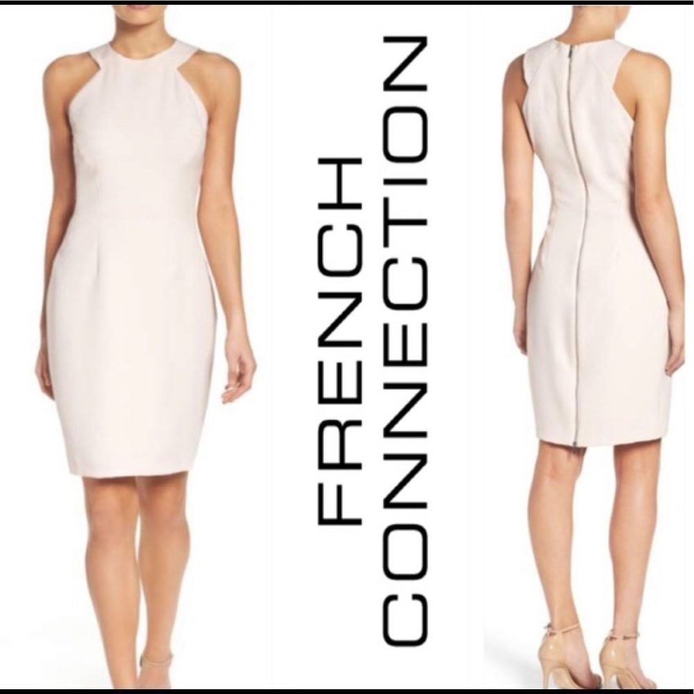 NWT French Connection 'Kantha' Crepe Sheath Dress in Capri Blush